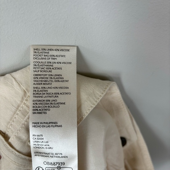 Maeve by Anthropologie High Rise Cream Linen Blend Long Shorts Size 2 NWT - Picture 5 of 5